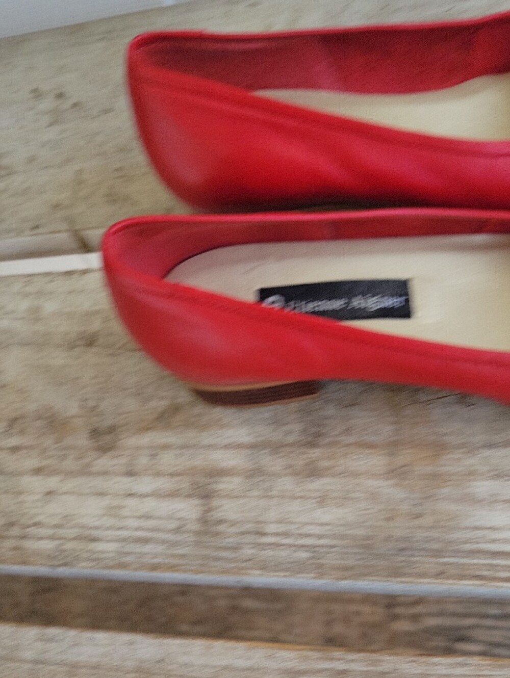 Etienne Aigner Red Leather Ballet Flats with Floral Tassel Accent - Picture 9 of 10